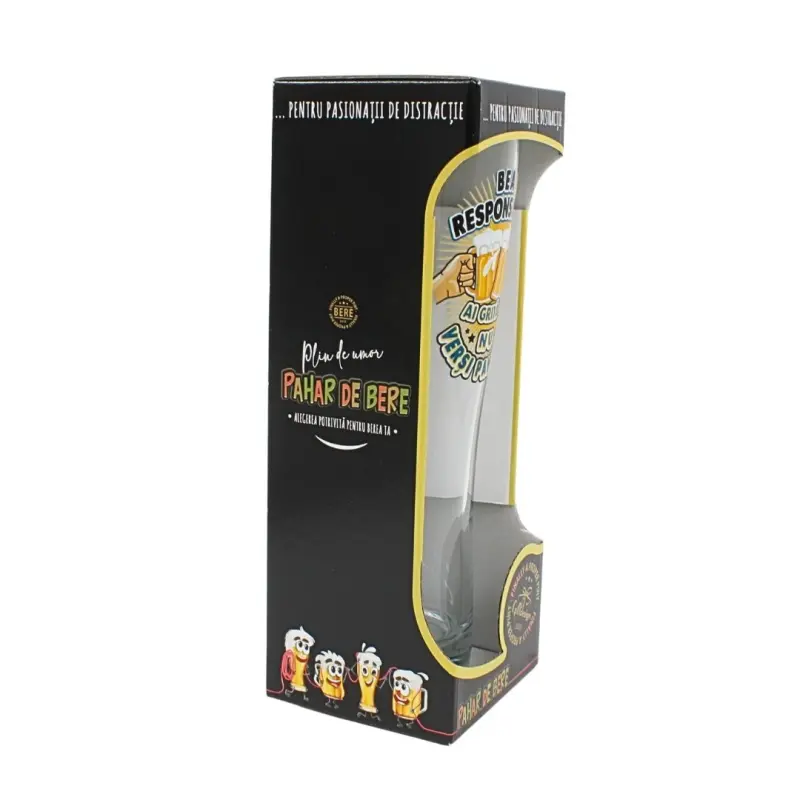 Bea responsabil, pahar bere cu mesaj