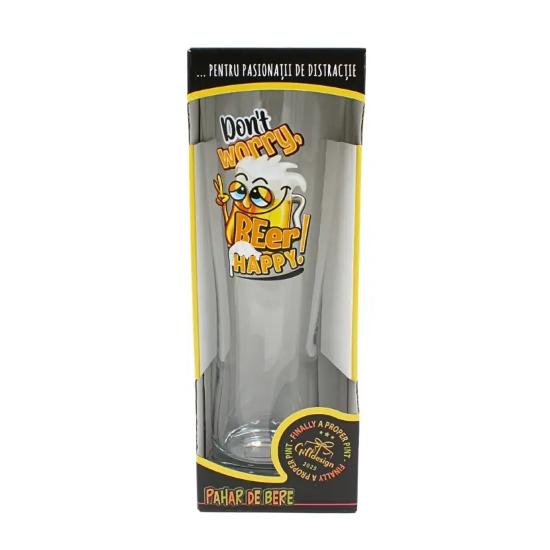 Don`t worry bear happy, pahar bere cu mesaj