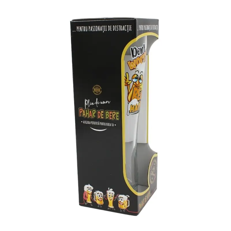 Don`t worry bear happy, pahar bere cu mesaj