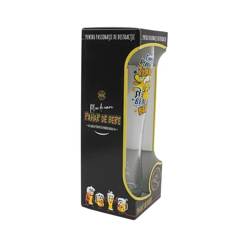 Oameni buni zambesc, pahar bere cu mesaj