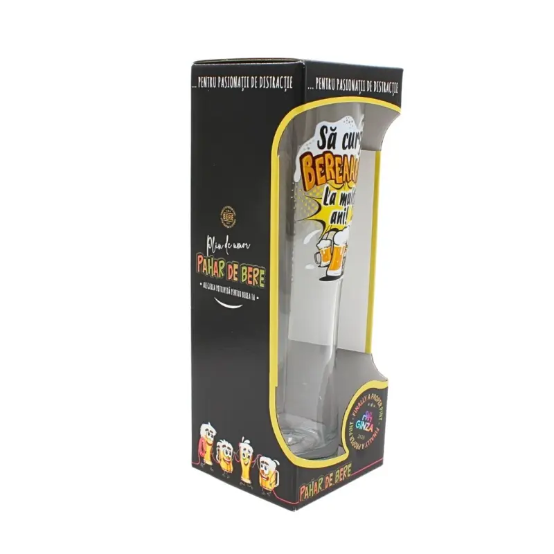 Sa curga berea, pahar bere cu mesaj