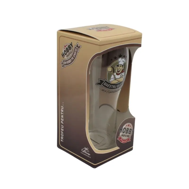 Maestru bucatar, pahar bere cu mesaj, 400 ml