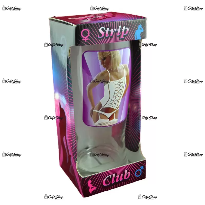 Pahar de bere cu imagine de femeie termica in cutie decorativa a