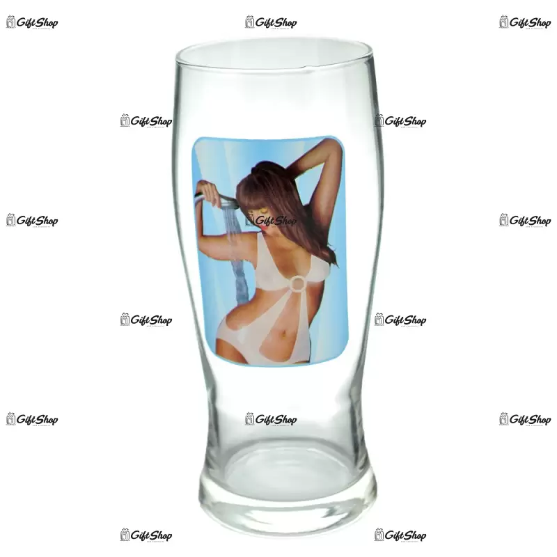 Pahar de bere cu imagine de femeie termica in cutie decorativa c