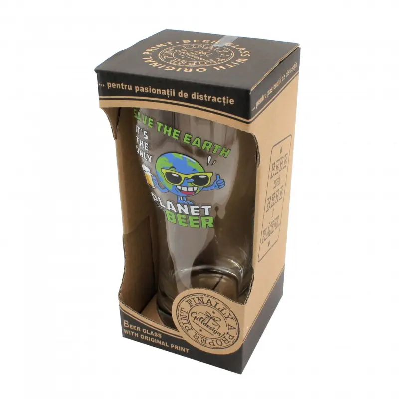 Save the earth, pahar bere cu mesaj, 400 ml