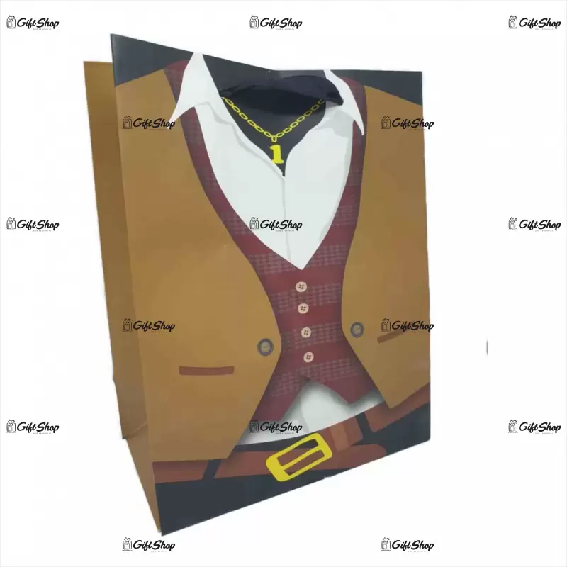 Plasa cadou, model costume maro x