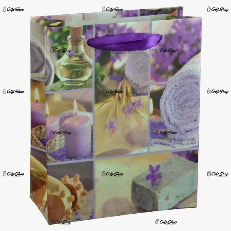 Plasa cadou, cu model aromatherapy, mov