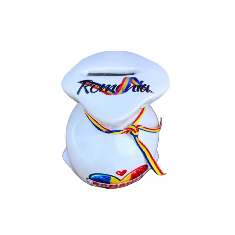 Inima romania, pusculita suvenir sac, model 1