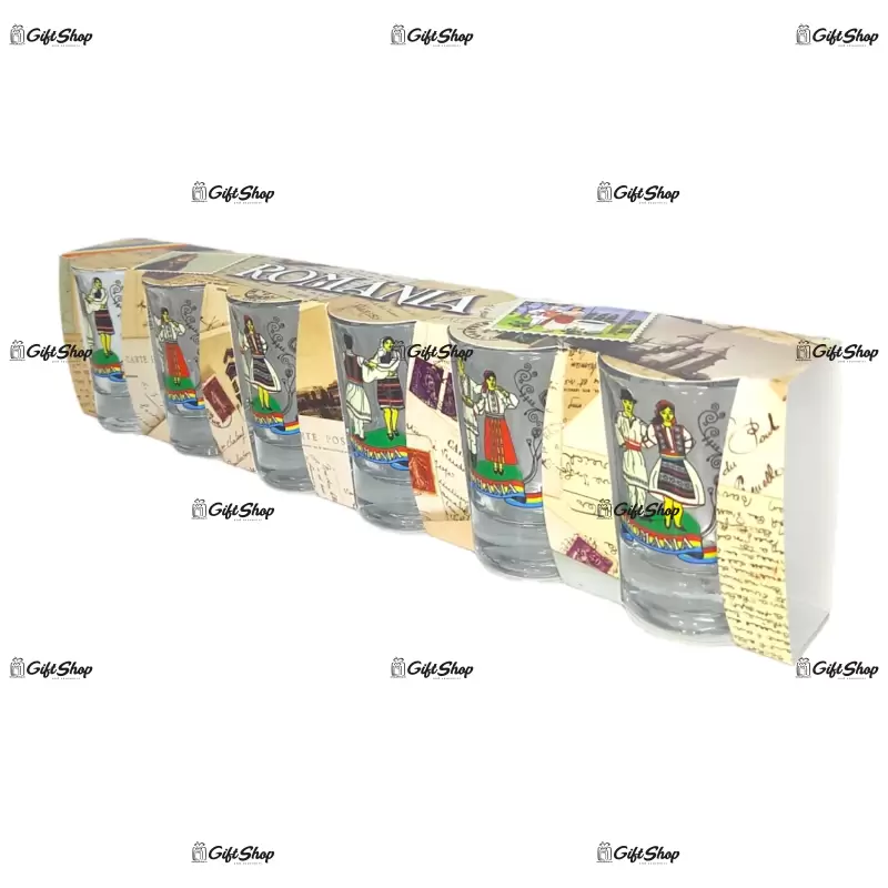 Romania, set 6 pahare pentru tarie c