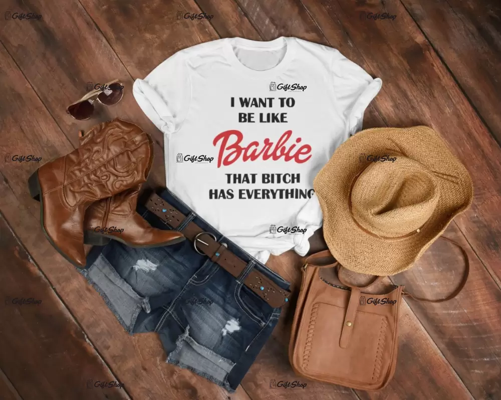 I want to be like barbie, tricou cu mesaj