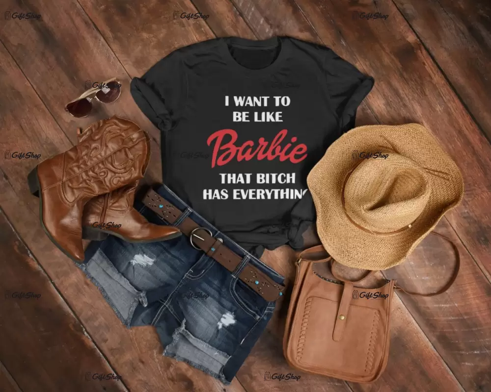 I want to be like barbie, tricou cu mesaj