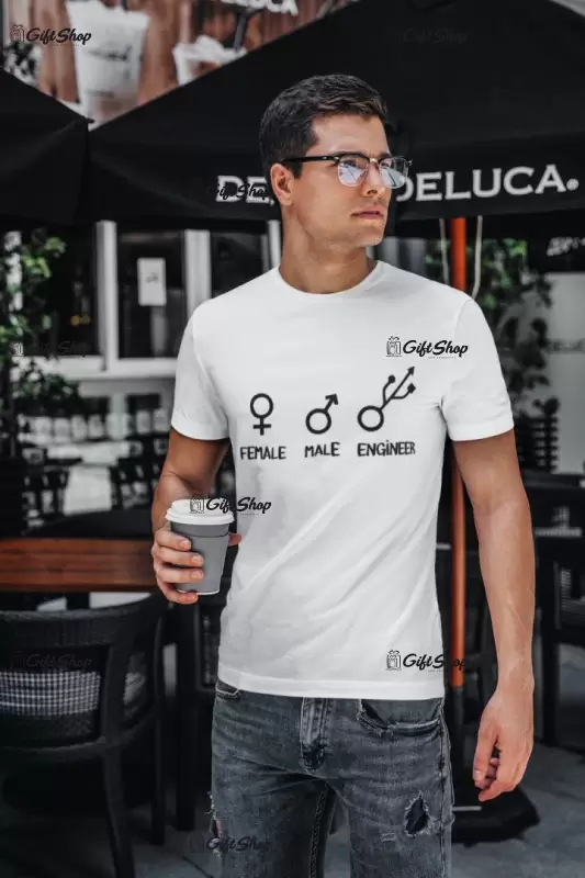 Female male engineer, tricou cu mesaj