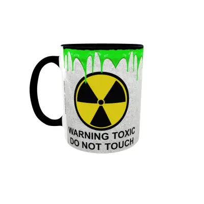 Warning toxic do not touch, cana ceramica, 330ml