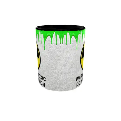 Warning toxic do not touch, cana ceramica, 330ml