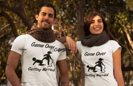 Game Over Getting Married - Set 2 Tricouri Personalizate   TGS0109S