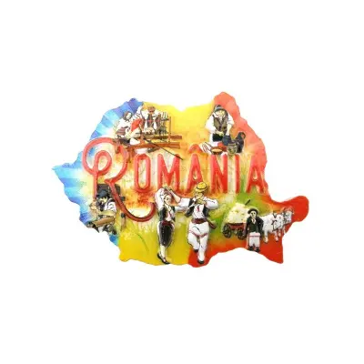 Romania obiceiuri populare, magnet ceramica, model 1132b