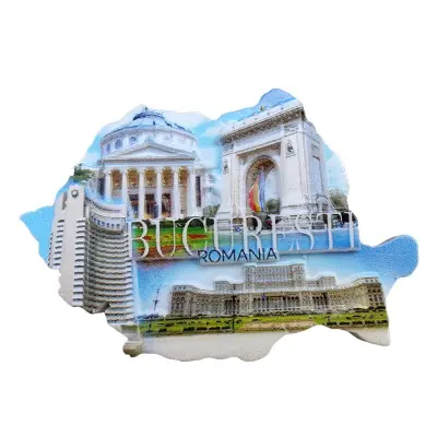 Bucuresti romania, magnet ceramica harta, model 1135c