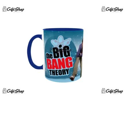 Cana albastra gift shop personalizata cu mesaj, the big bang theory, model 2, din ceramica, 330ml