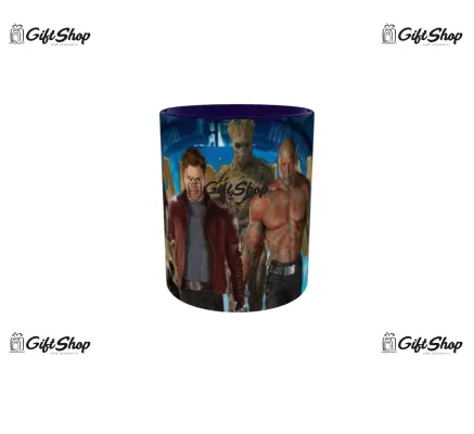 Cana albastra gift shop personalizata cu mesaj, guardians of the galaxy, model 1, din ceramica, 330ml