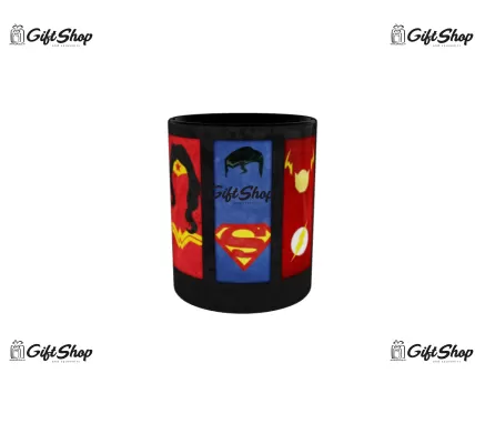 Cana neagra gift shop personalizata cu mesaj, logo avengers, model 1, din ceramica, 330ml