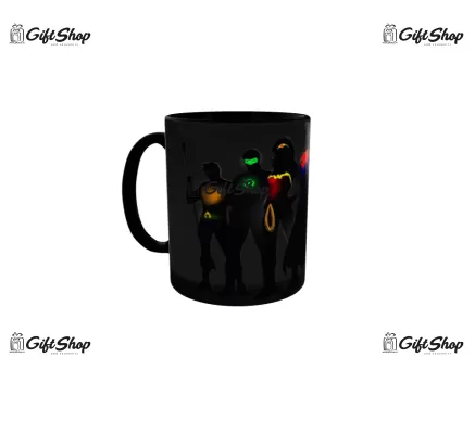 Cana neagra gift shop personalizata cu mesaj, logo avengers, model 6, din ceramica, 330ml