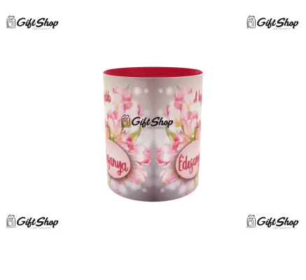 Cana rosie gift shop personalizata cu mesaj, a legcsodálatosabb édesanya, model 1, din ceramica, 330ml