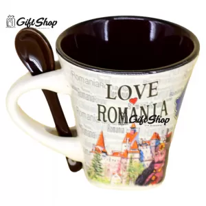 Cana cu lingurita realizate din ceramica – Design Romania I