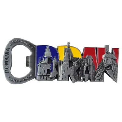 Bran, romania, desfacator de sticle , magnet romaniaornament metal