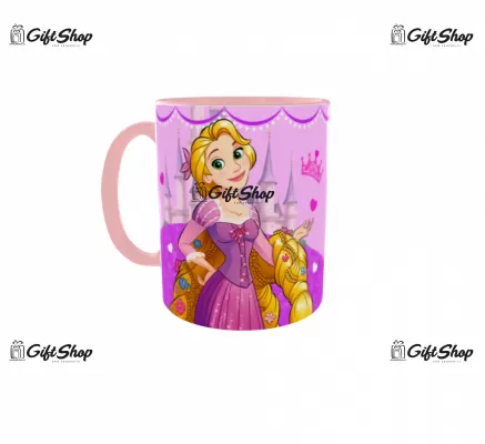 Cana personalizata roz gift shop, Rapunzel, model 8, din ceramica, 330ml