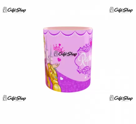 Cana personalizata roz gift shop, Rapunzel, model 8, din ceramica, 330ml