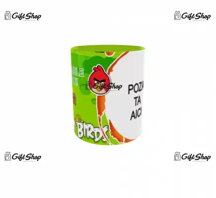 Angry birds, model 1, cana din ceramica, 330ml, personalizata cu poza si text