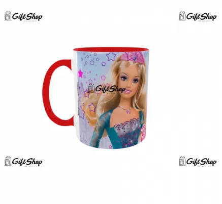 Cana personalizata gift shop cu poza si text, barbie, model 1, din ceramica, 330ml