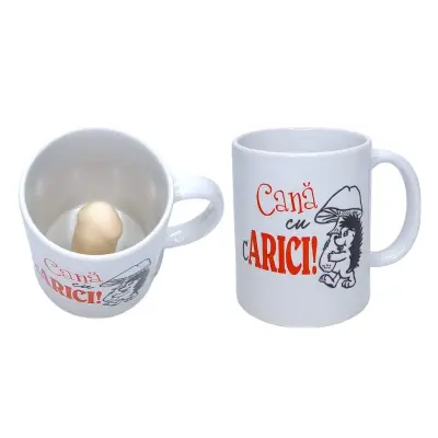 Cana cu carici, cana cu p..a, din ceramica