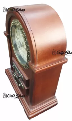 Ceas de masa ralizat din lemn si metal si dotat cu sertar – Design Vintage B