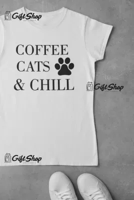 Coffee Cats & Chill - Tricou Personalizat
