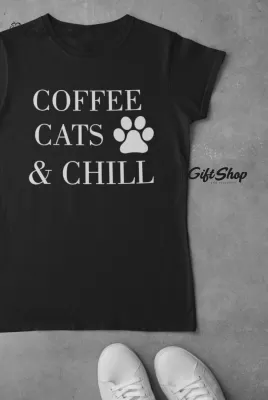 Coffee Cats & Chill - Tricou Personalizat