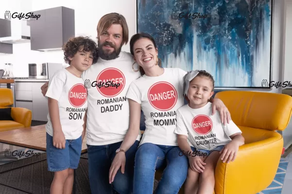 Danger romanian family - set 4 tricouri personalizate