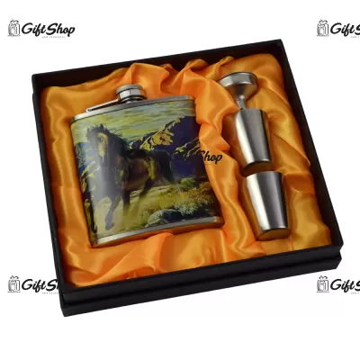 Set cadou pentru barbati – Plosca cu accesorii – Design cu cal