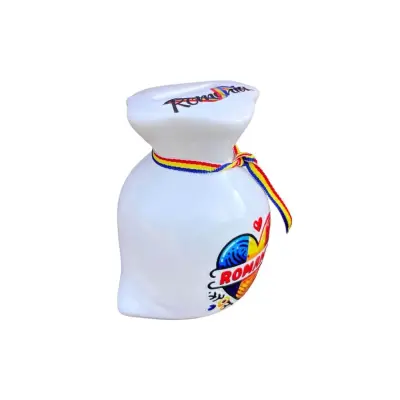 Inima romania, pusculita suvenir sac, model p49-3
