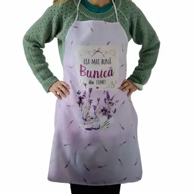 Cea mai buna bunica din lume, lavanda, sort cu mesaj