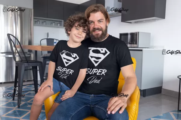SUPER DAD & KID - Set 2 Tricouri Personalizate